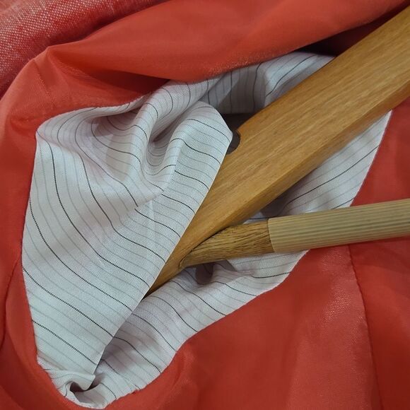 Talbots 100% Linen Blazer Jacket Size 4 Coral Coastal Quiet Luxury Career - Picture 9 of 12